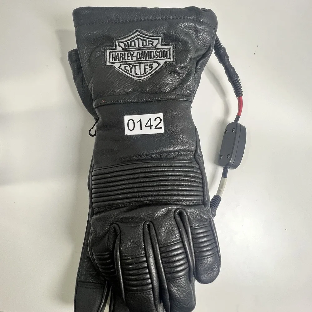 Harley-Davidson Heated Gauntlet Riding Gloves - Black Leather - Size XS